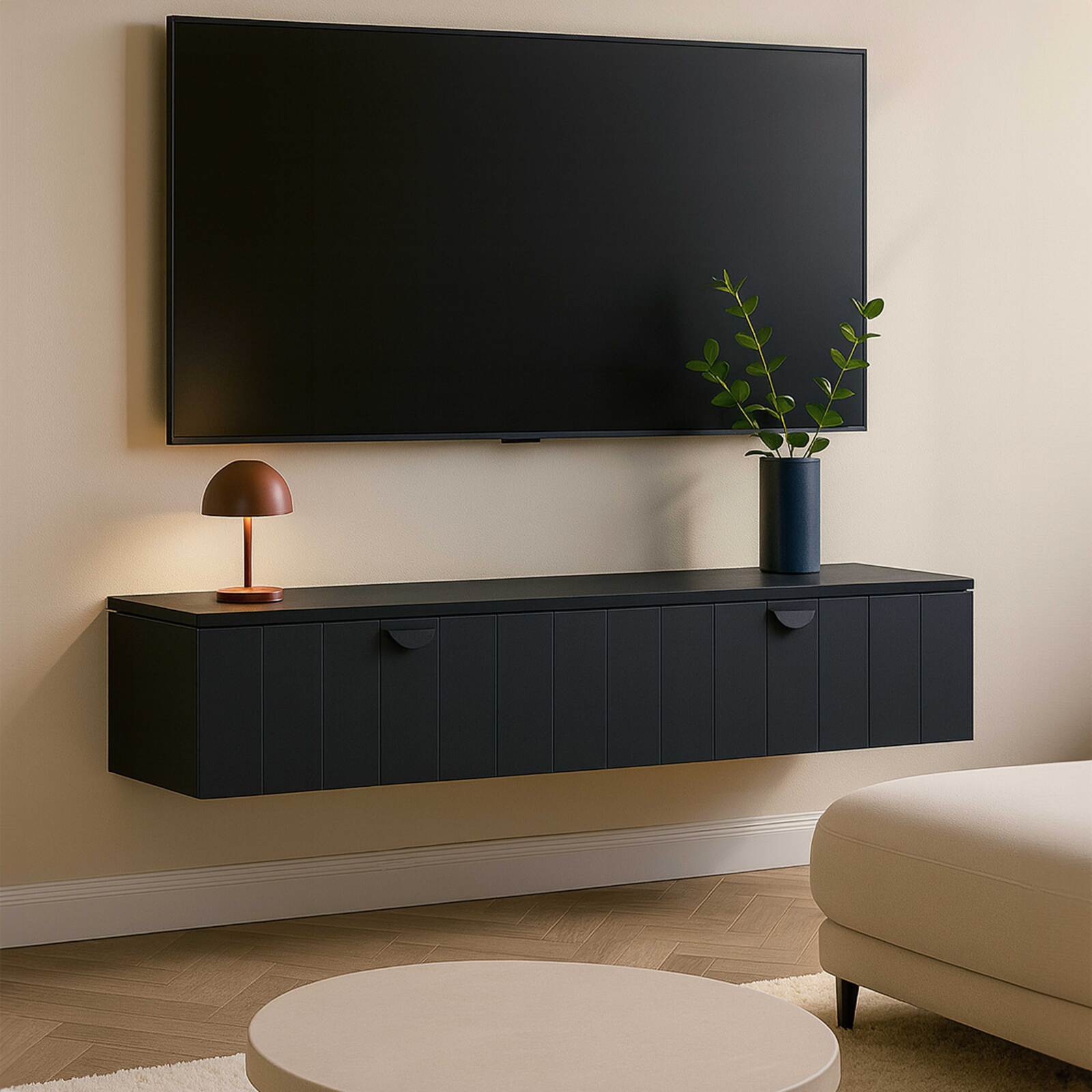 Mueble de TV suspendido 160 cm estilo bohemio 