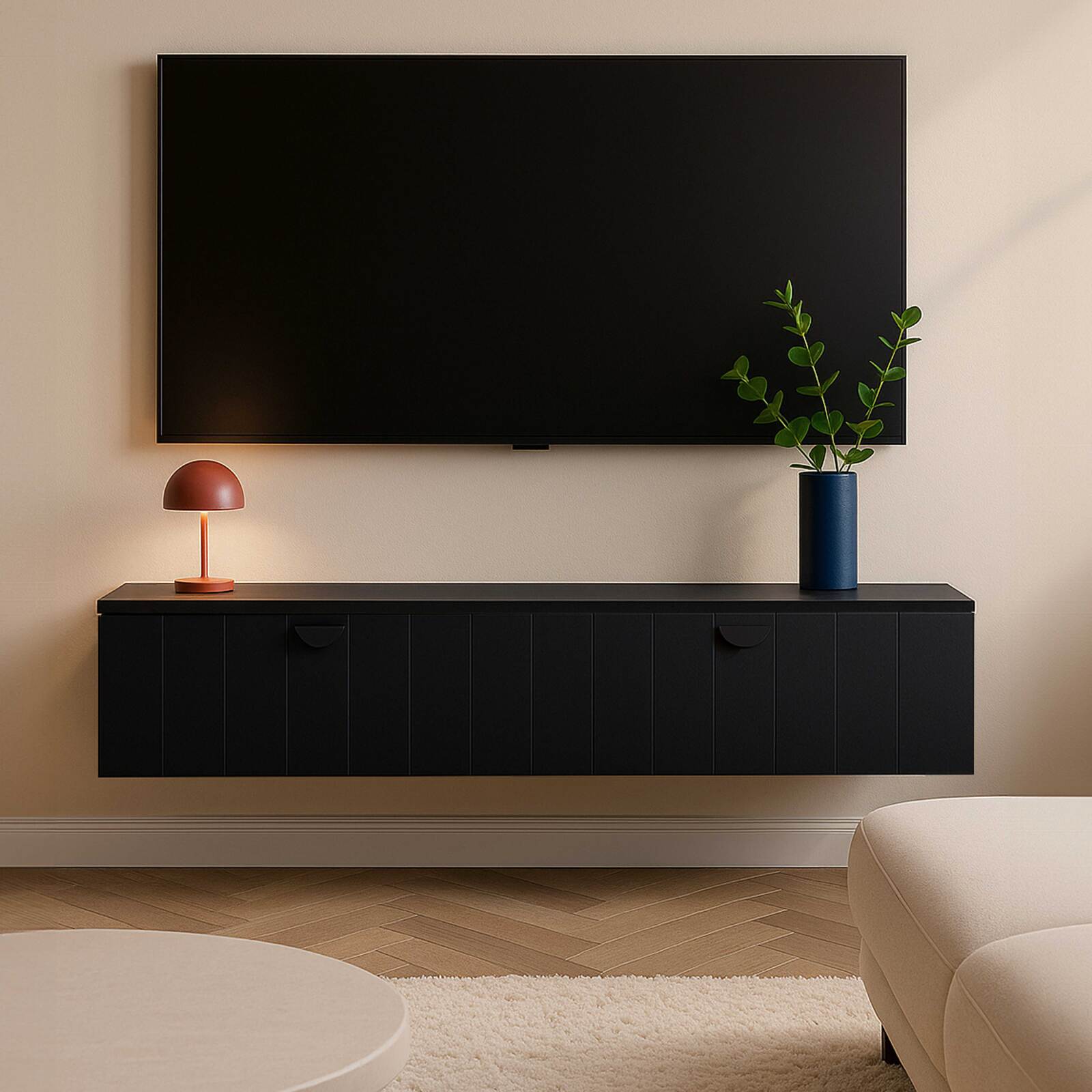 Mueble de TV suspendido 160 cm estilo bohemio 
