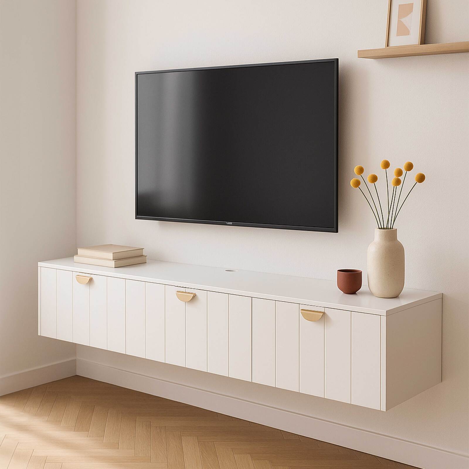 Mueble de TV suspendido 200 cm estilo bohemio 