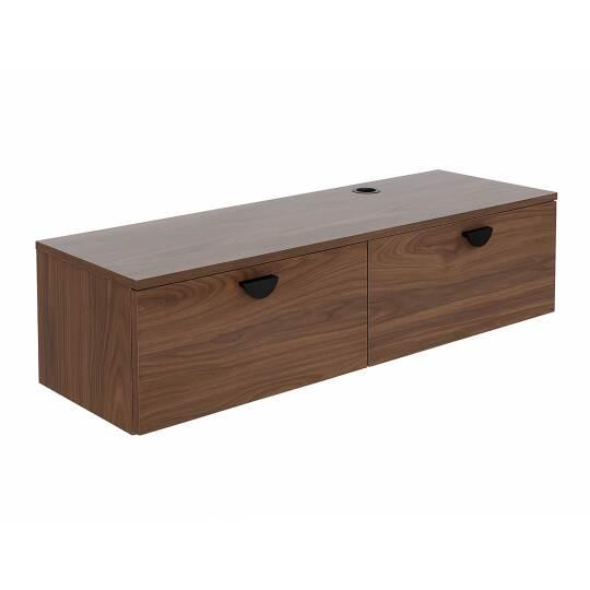 Mueble de TV suspendido efecto madera 120 cm estilo industrial