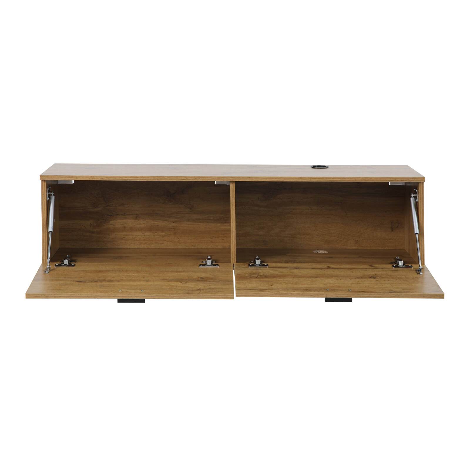 Mueble de TV suspendido efecto madera 120 cm estilo industrial
