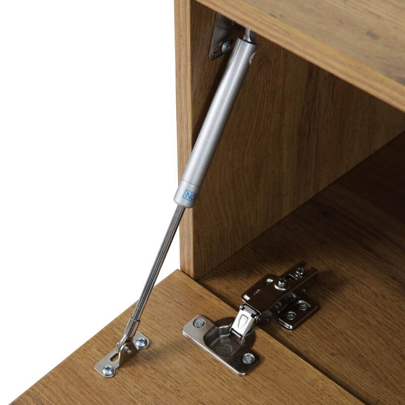 Mueble de TV suspendido efecto madera 120 cm estilo industrial