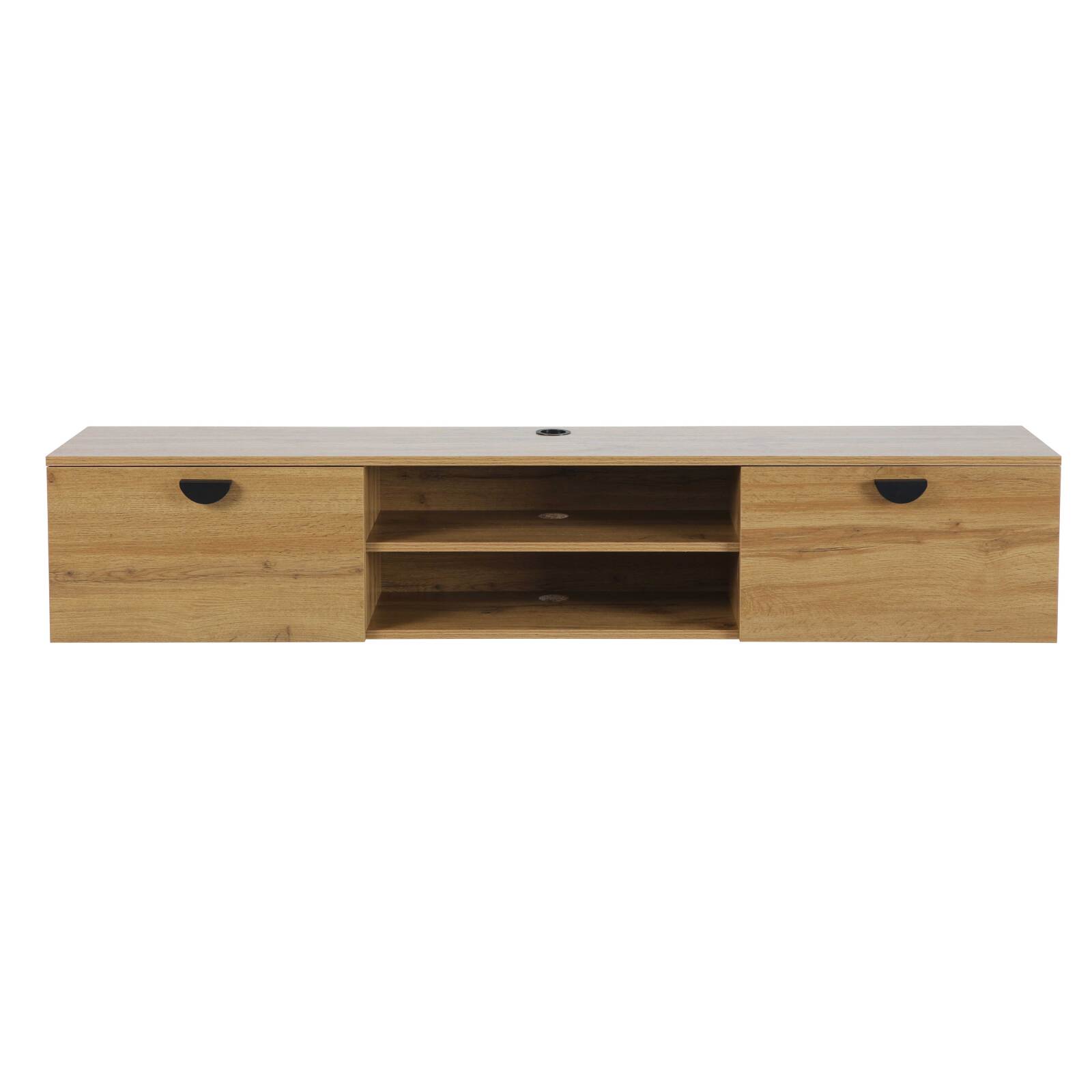 Mueble de TV suspendido efecto madera 160 cm estilo industrial