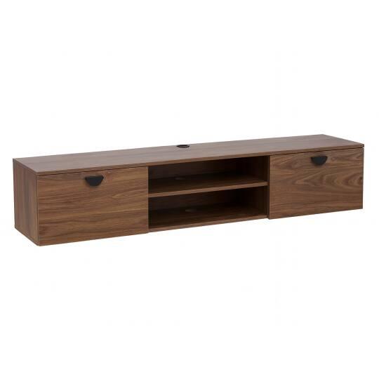 Mueble de TV suspendido efecto madera 160 cm estilo industrial | Oviala
