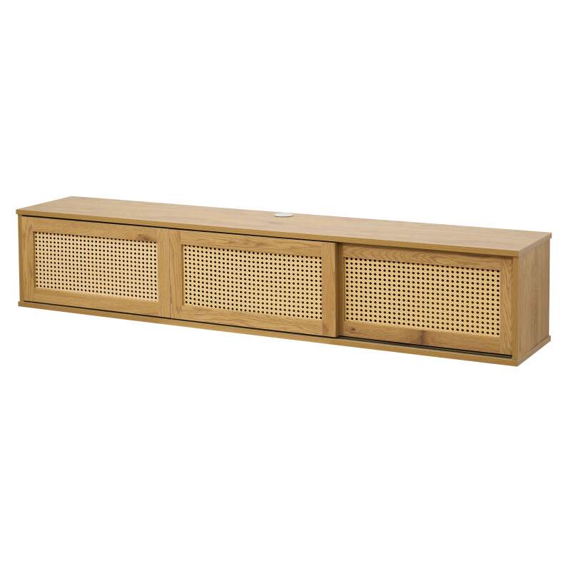 Mueble TV suspendido efecto madera 160 cm estilo bohemio