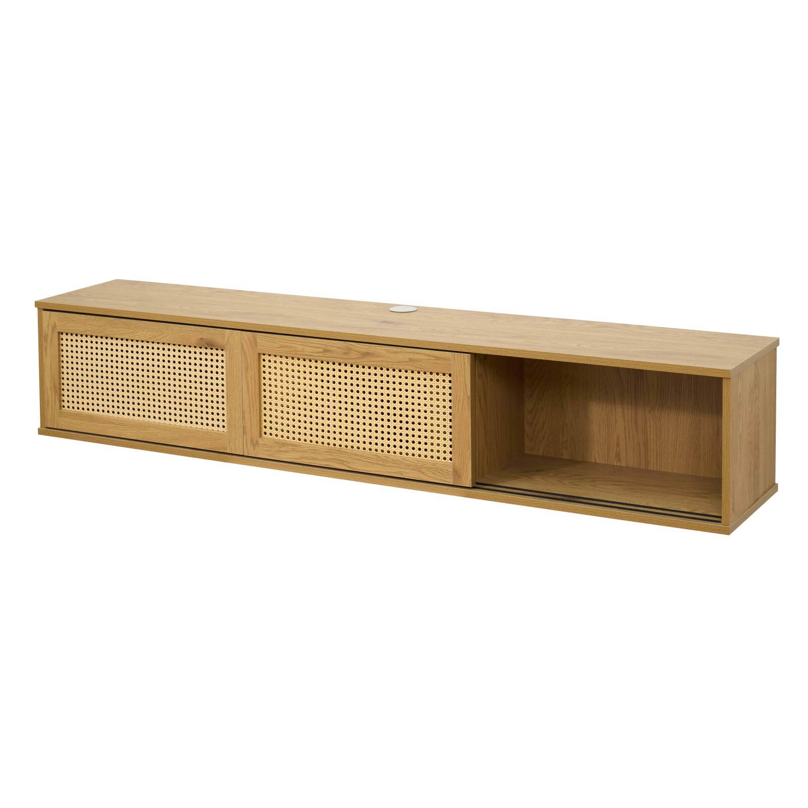 Mueble TV suspendido efecto madera 160 cm estilo bohemio