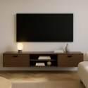 Mueble de TV suspendido efecto madera 160 cm estilo industrial