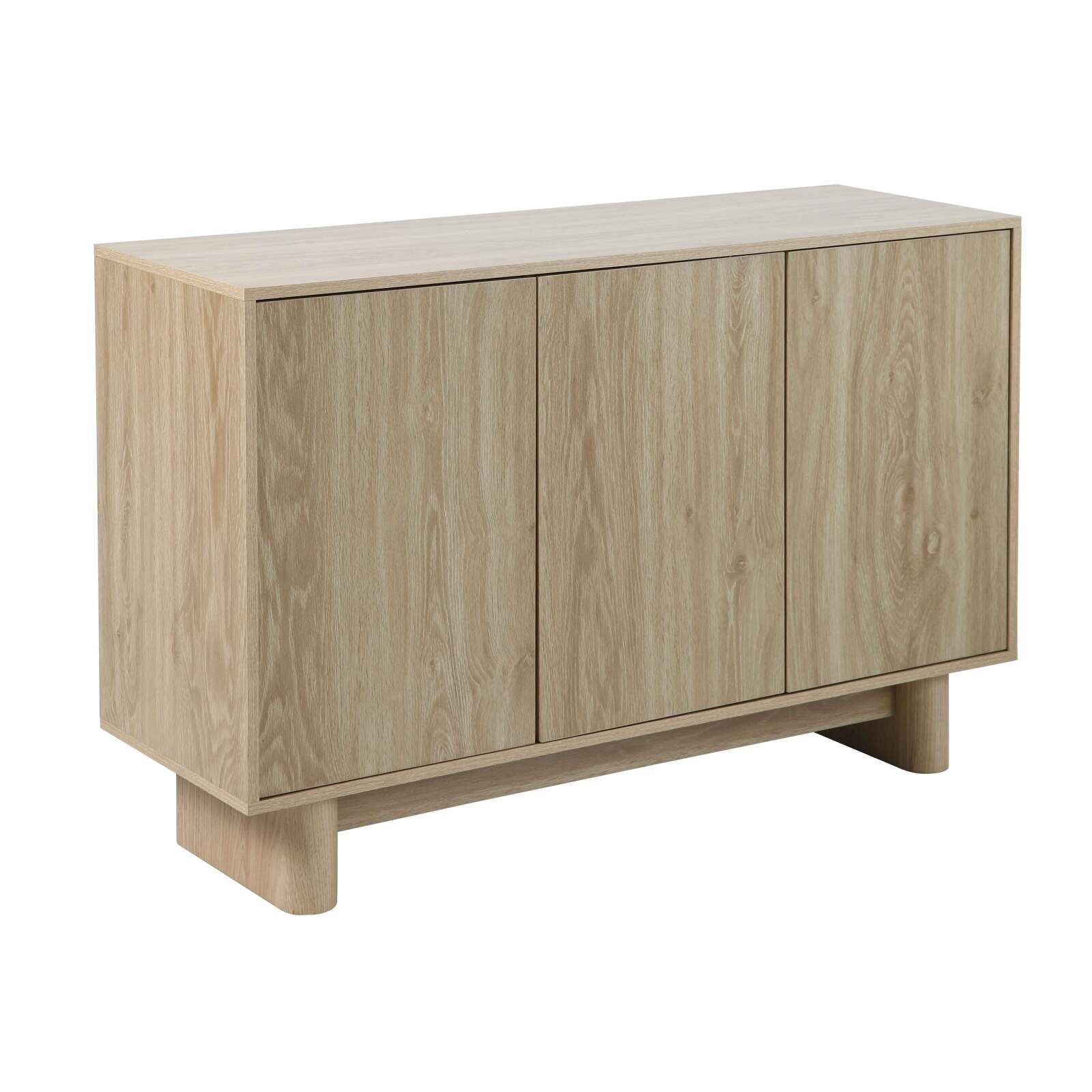 Aparador escandinavo efecto madera 3 puertas 120 cm