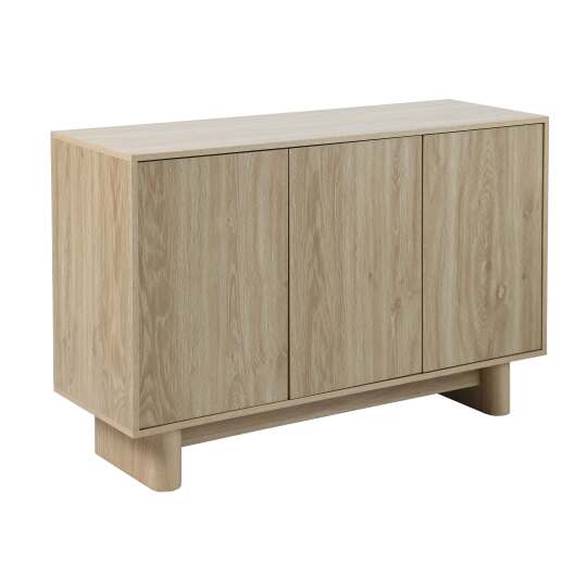 Aparador escandinavo efecto madera 3 puertas 120 cm | Oviala