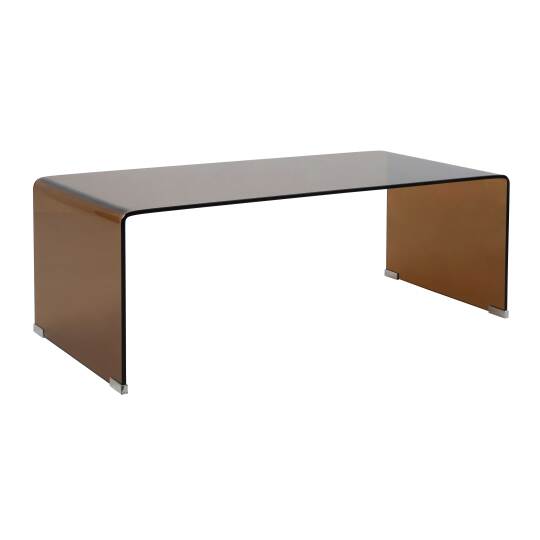 Mesa de centro de cristal templado rectangular 110x50 cm | Oviala