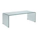 Mesa de centro de cristal templado rectangular 110x50 cm