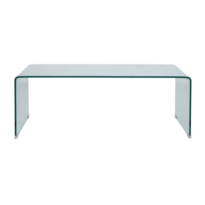 Mesa de centro de cristal templado rectangular 110x50 cm