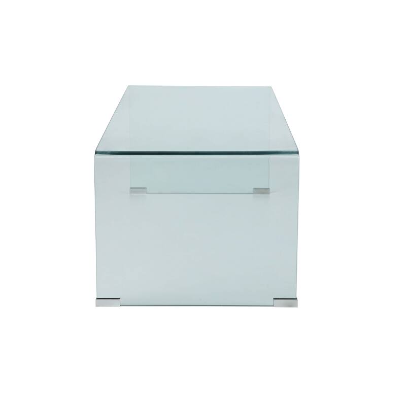 Mesa de centro de cristal templado rectangular 110x50 cm