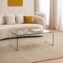 Mesa de centro de cristal templado rectangular 110x50 cm