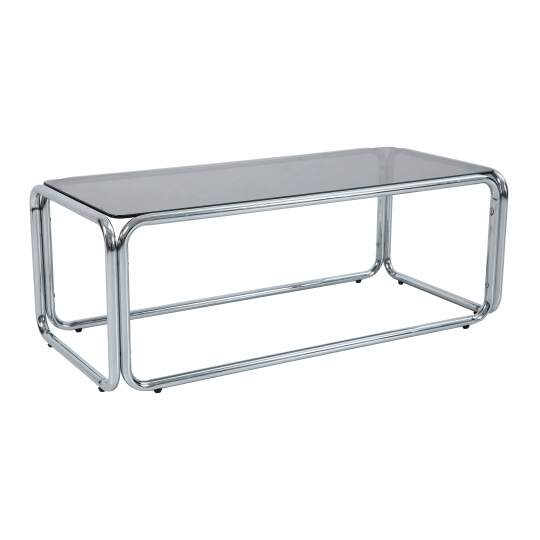 Mesa de centro de cristal templado rectangular 110x50 cm