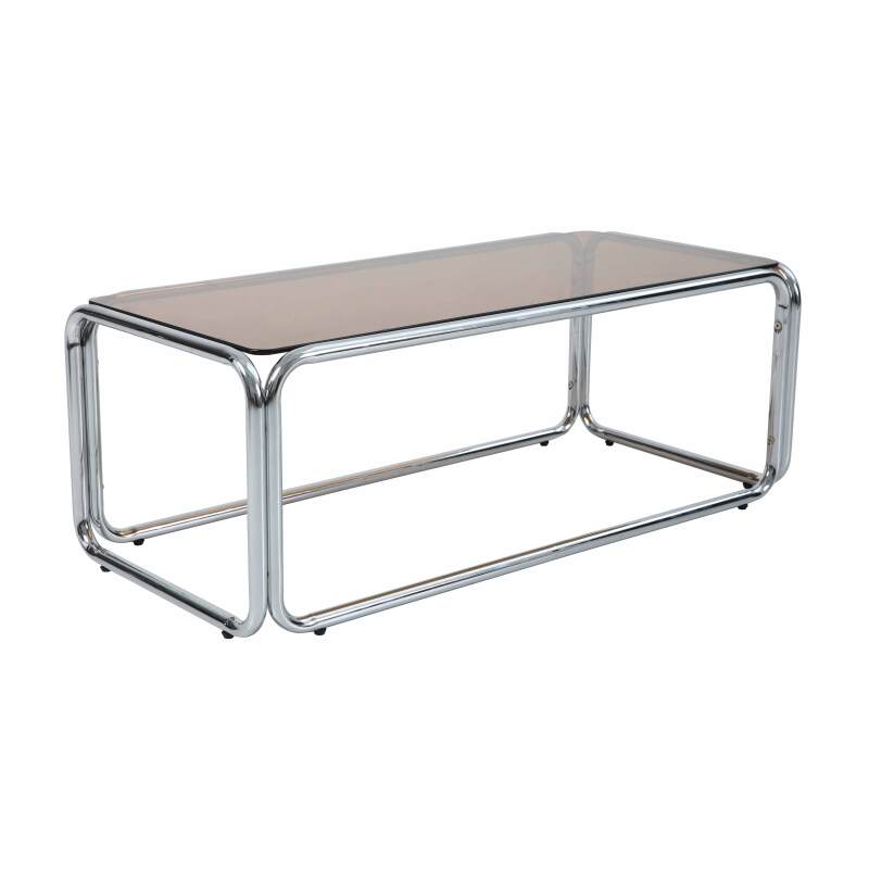 Mesa de centro de cristal templado rectangular 110x50 cm