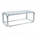 Mesa de centro de cristal templado rectangular 110x50 cm