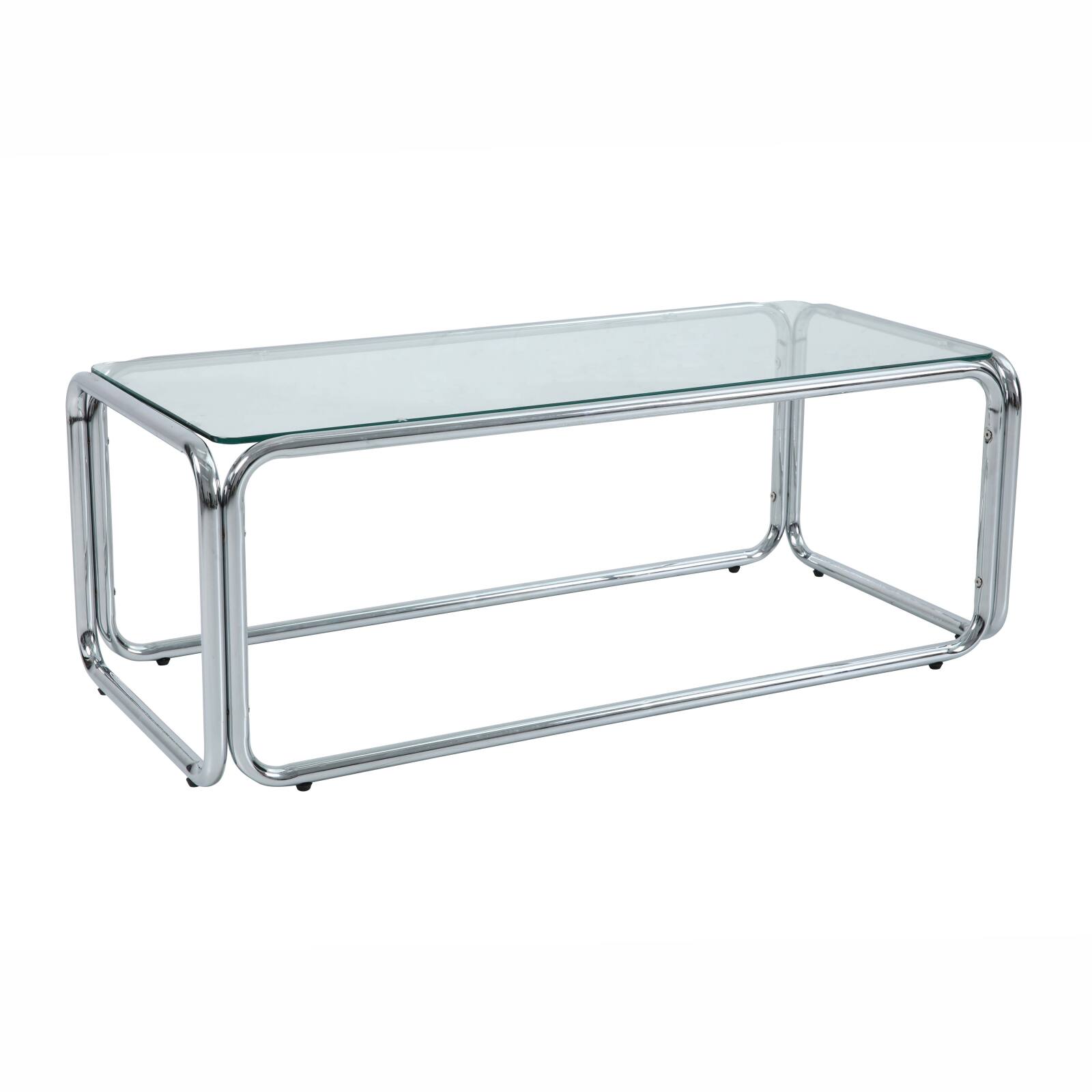 Mesa de centro de cristal templado rectangular 110x50 cm