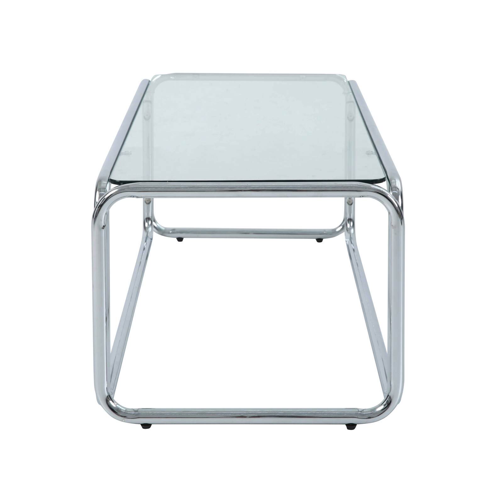 Mesa de centro de cristal templado rectangular 110x50 cm
