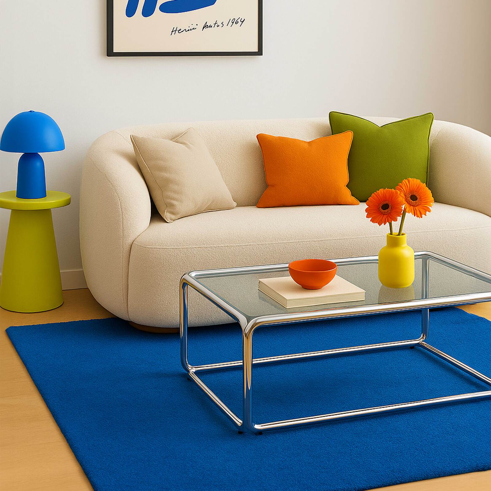 Mesa de centro de cristal templado rectangular 110x50 cm