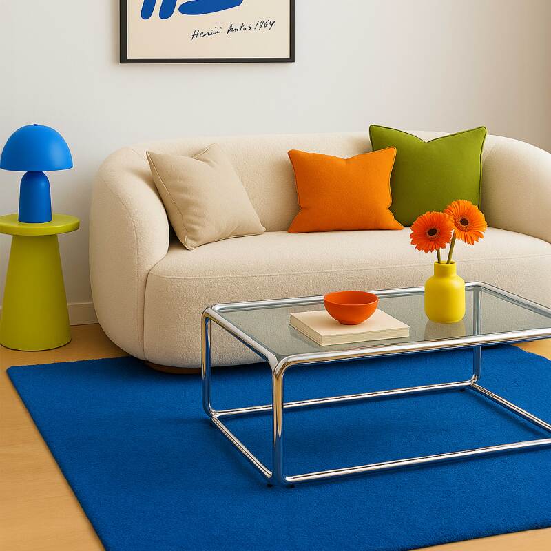 Mesa de centro de cristal templado rectangular 110x50 cm