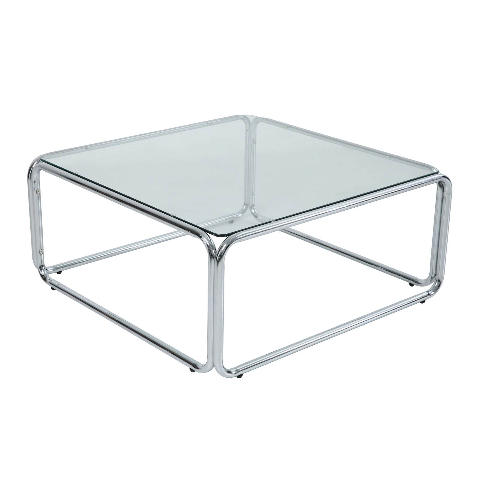 Mesa de centro de cristal templado cuadrada 90x90 cm