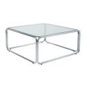 Mesa de centro de cristal templado cuadrada 90x90 cm