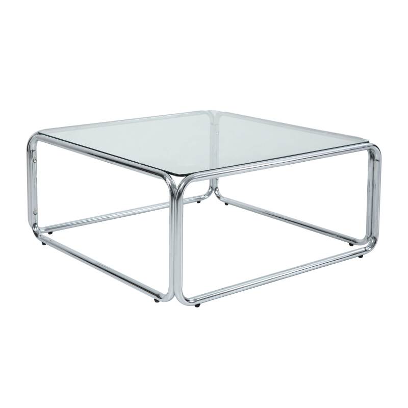 Mesa de centro de cristal templado cuadrada 90x90 cm
