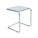 Mesa auxiliar de cristal templado cuadrada 50x46 cm