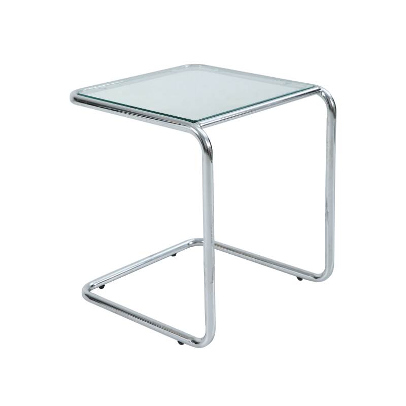 Mesa auxiliar de cristal templado cuadrada 50x46 cm