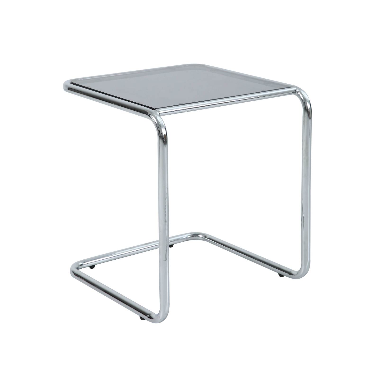 Mesa auxiliar de cristal templado cuadrada 50x46 cm