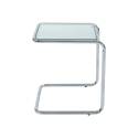 Mesa auxiliar de cristal templado cuadrada 50x46 cm