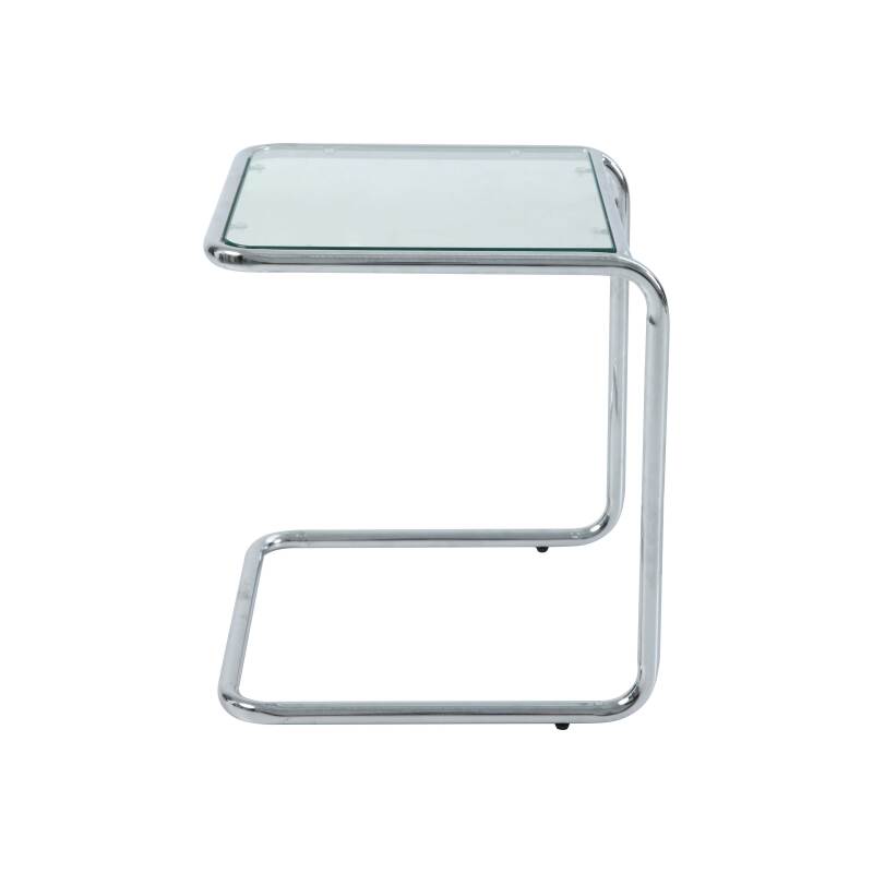 Mesa auxiliar de cristal templado cuadrada 50x46 cm