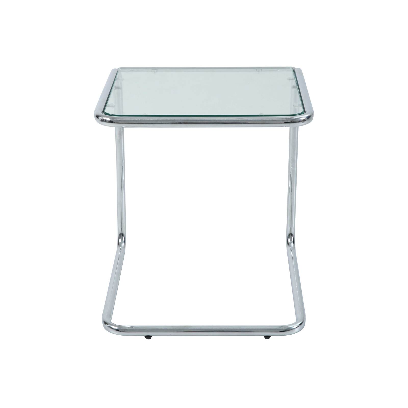 Mesa auxiliar de cristal templado cuadrada 50x46 cm Mesa auxiliar de cristal templado cuadrada 50x46 cm