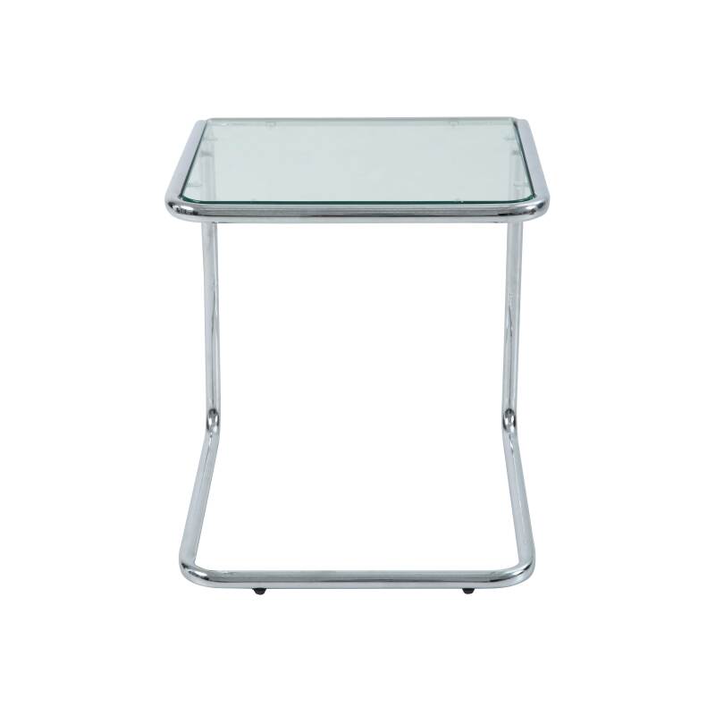 Mesa auxiliar de cristal templado cuadrada 50x46 cm