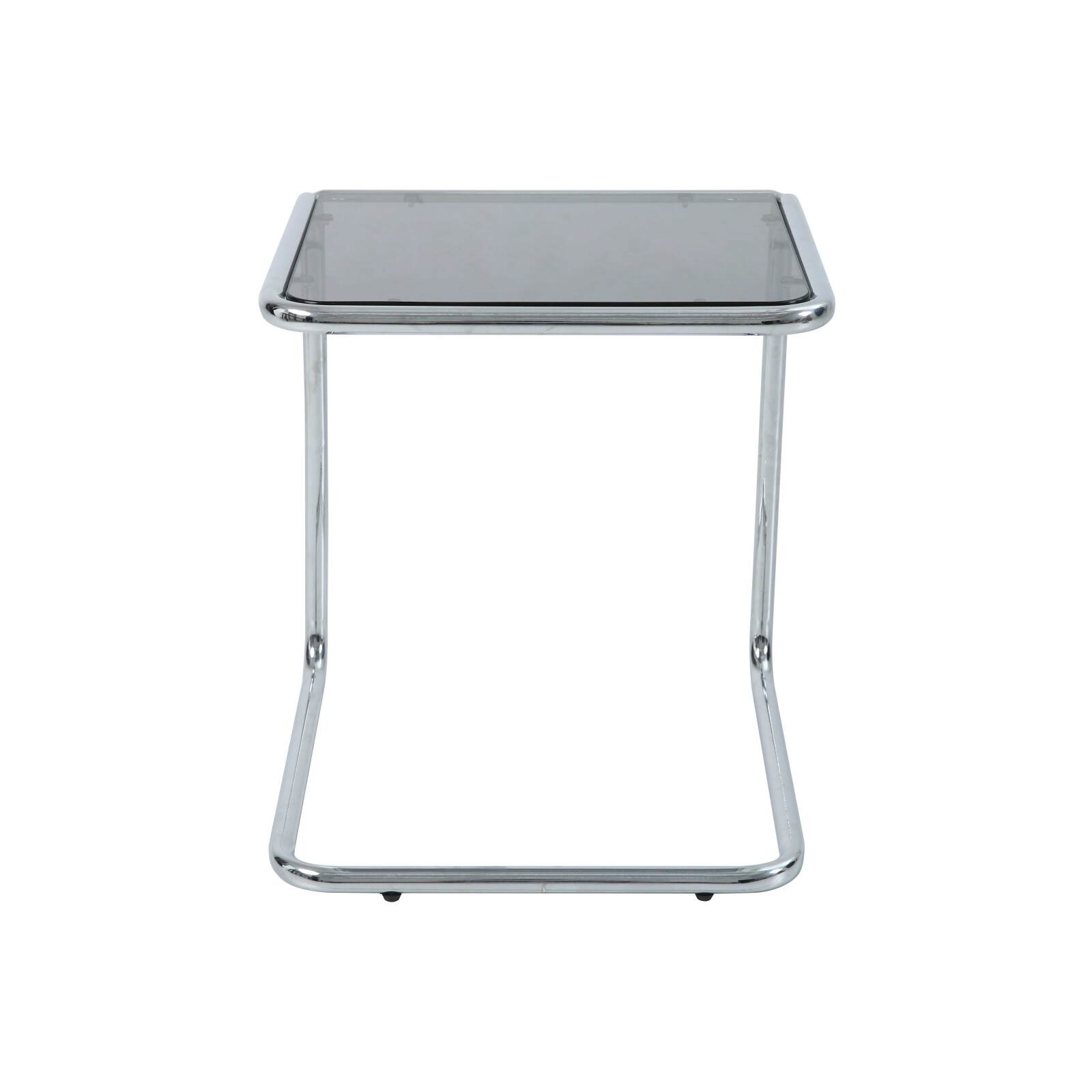 Mesa auxiliar de cristal templado cuadrada 50x46 cm