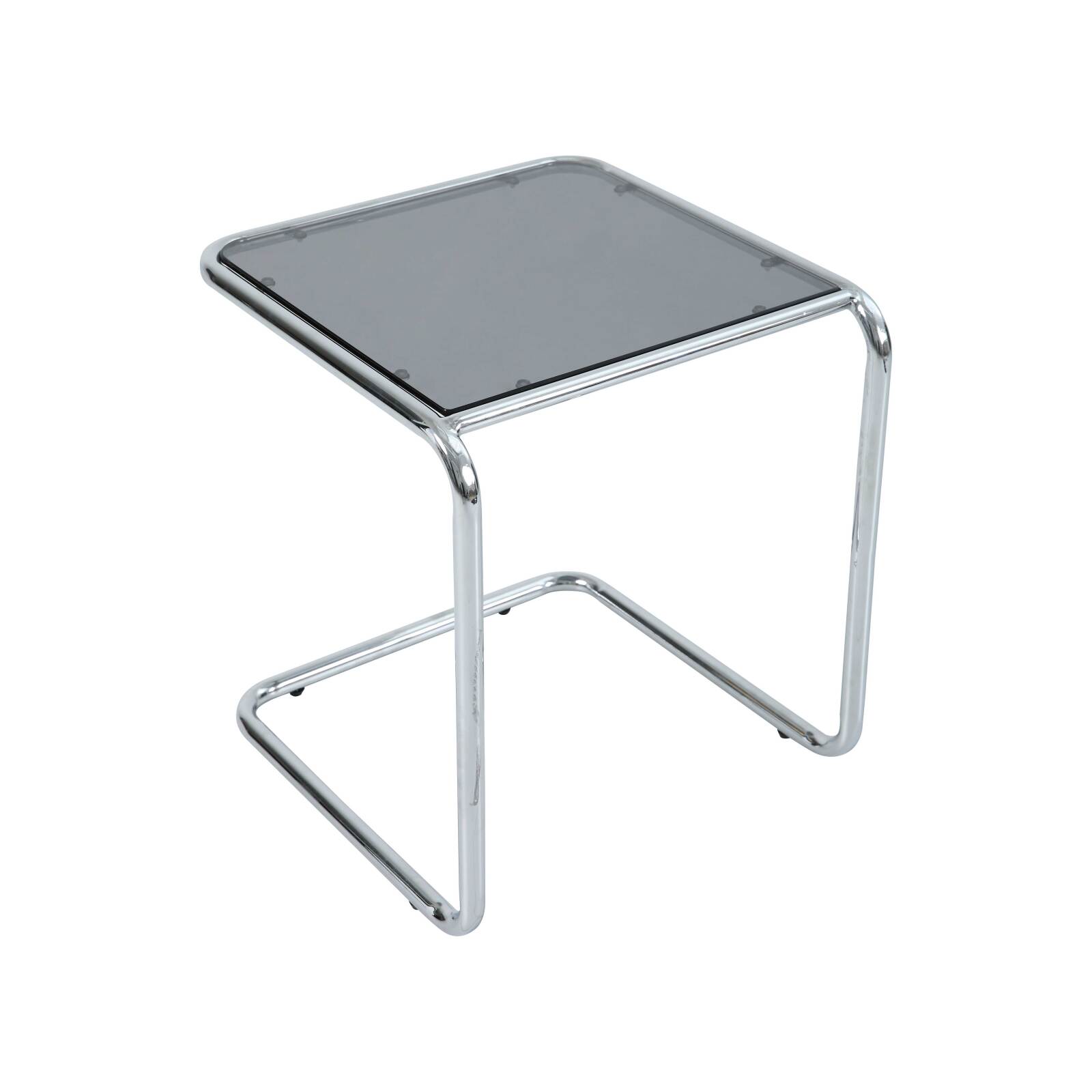 Mesa auxiliar de cristal templado cuadrada 50x46 cm