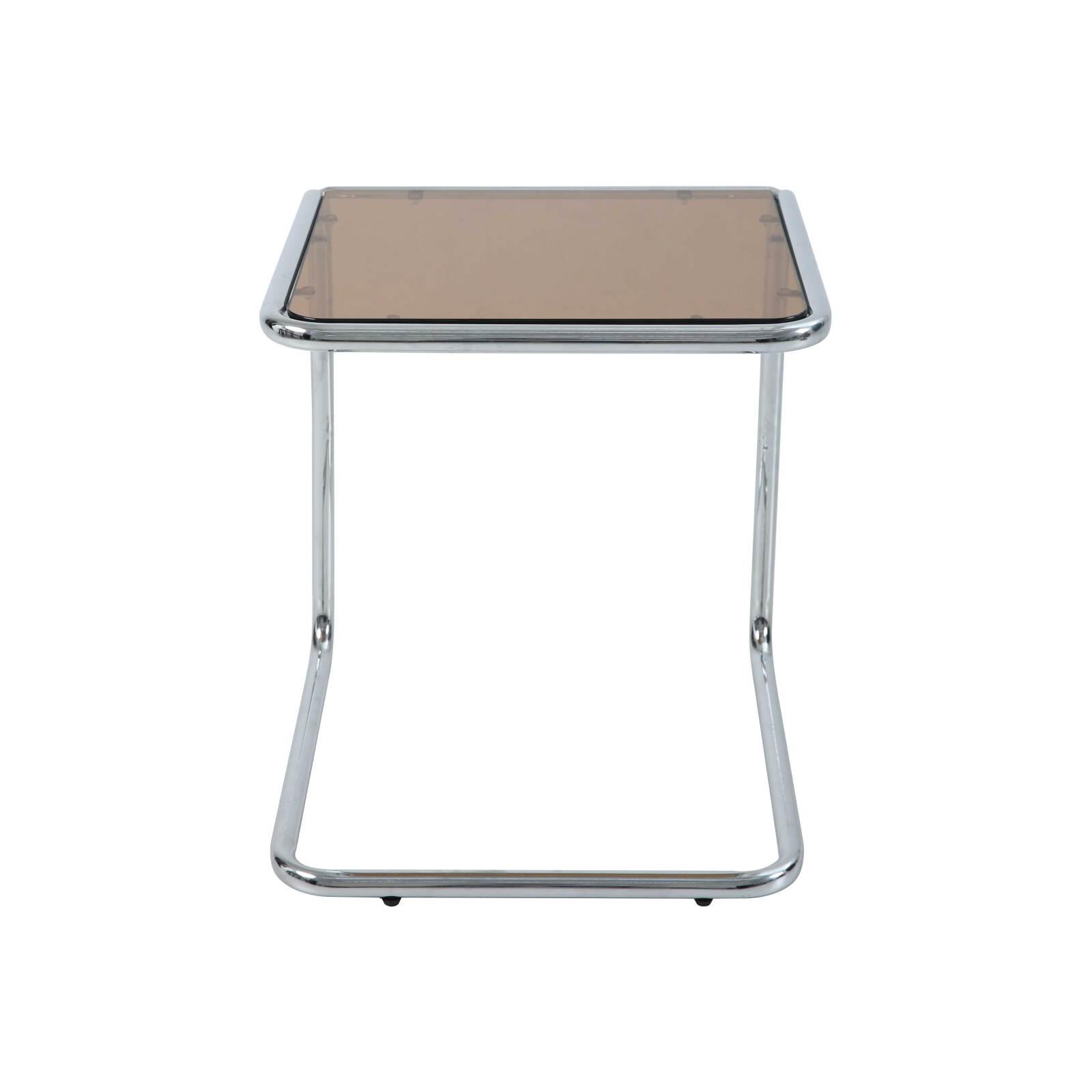 Mesa auxiliar de cristal templado cuadrada 50x46 cm