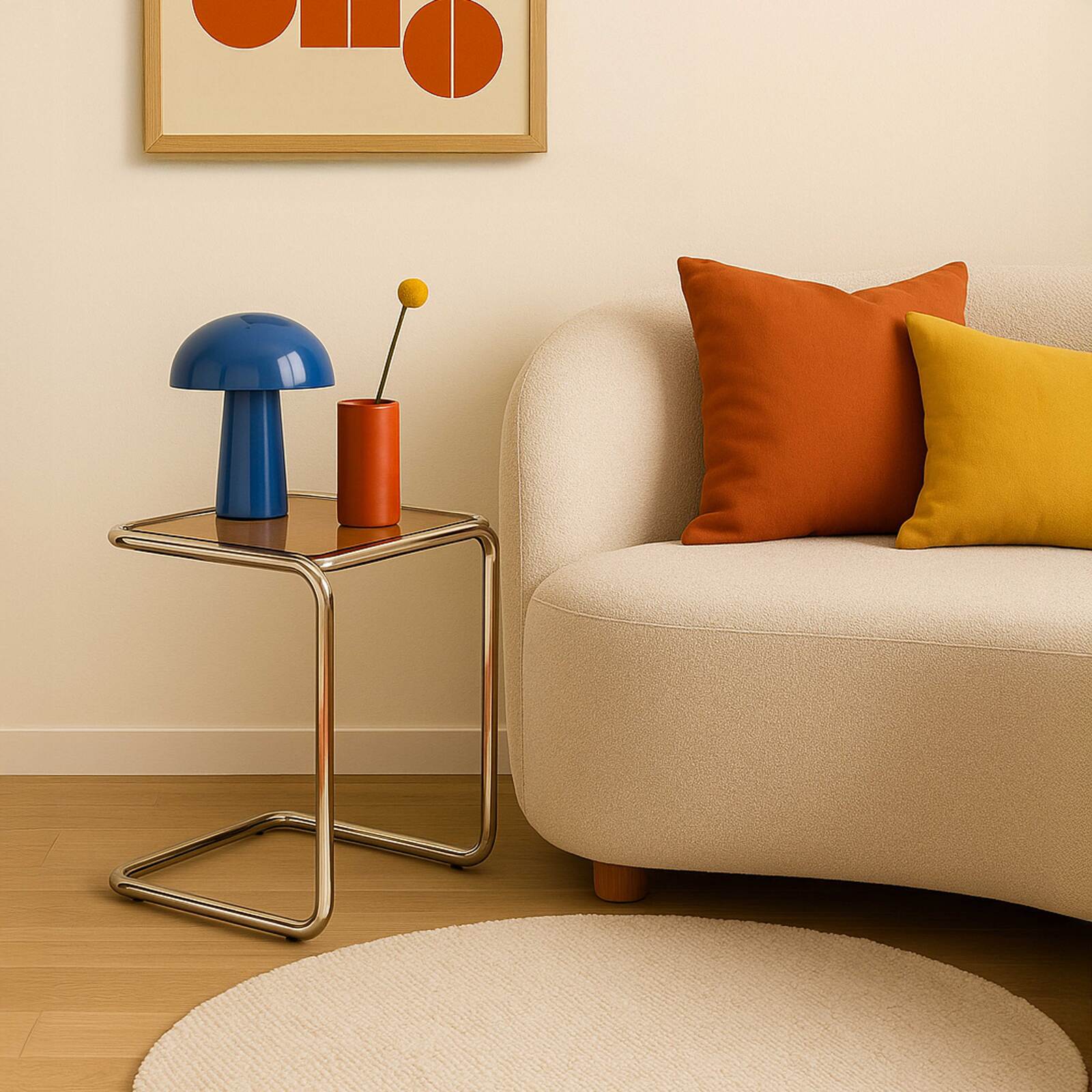 Mesa auxiliar de cristal templado cuadrada 50x46 cm