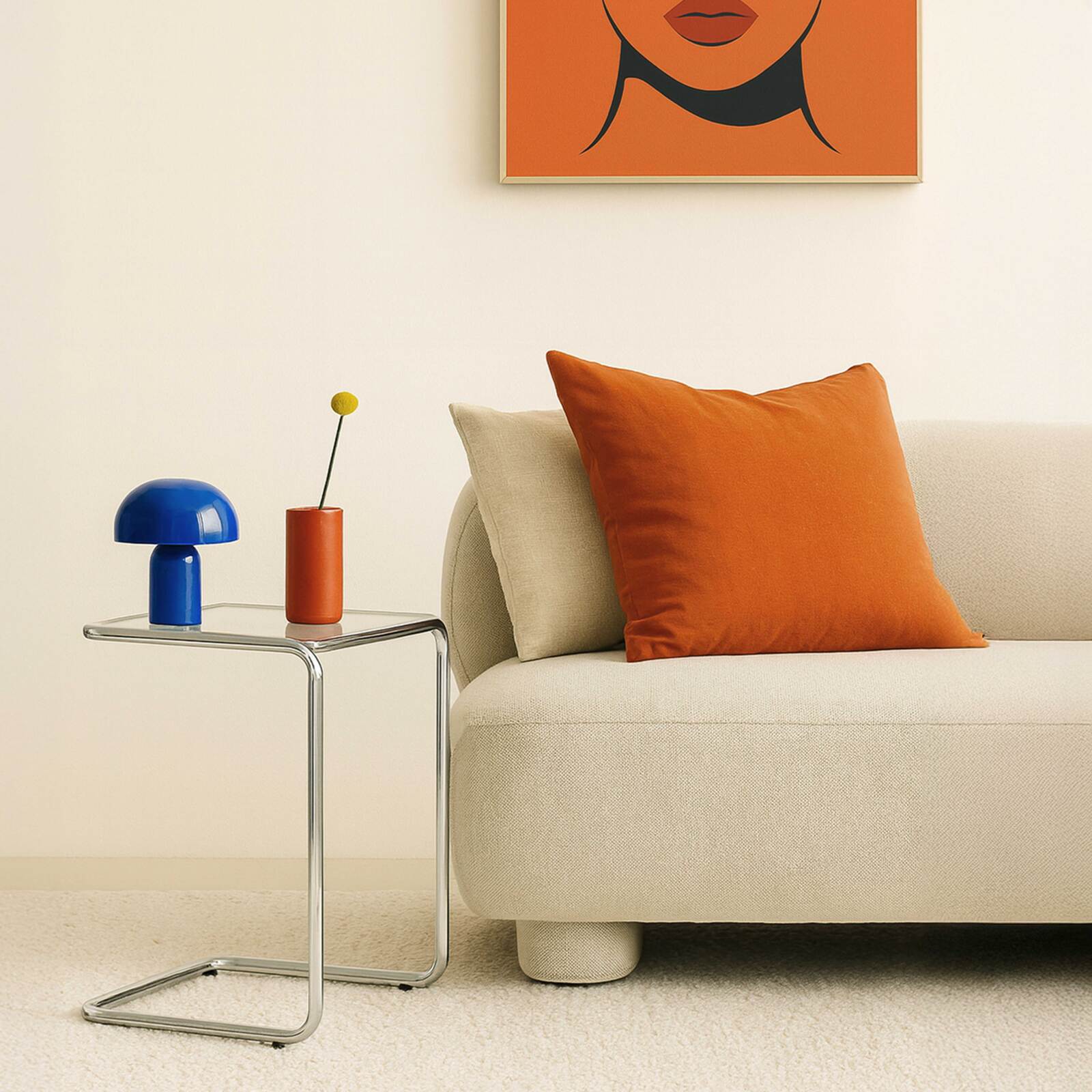 Mesa auxiliar de cristal templado cuadrada 50x46 cm Mesa auxiliar de cristal templado cuadrada 50x46 cm