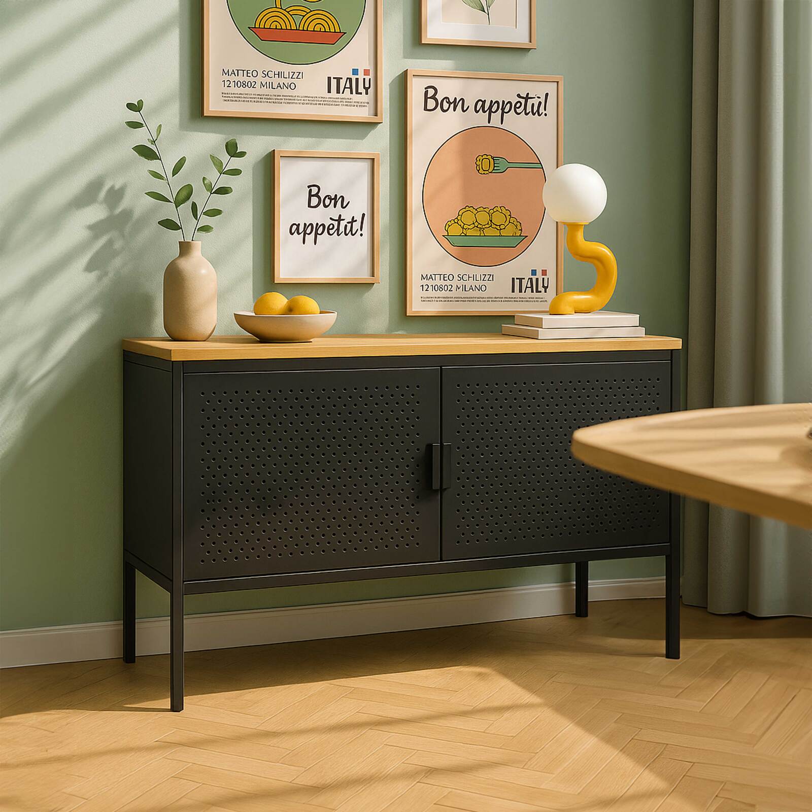 Aparador de metal 2 puertas 100 cm