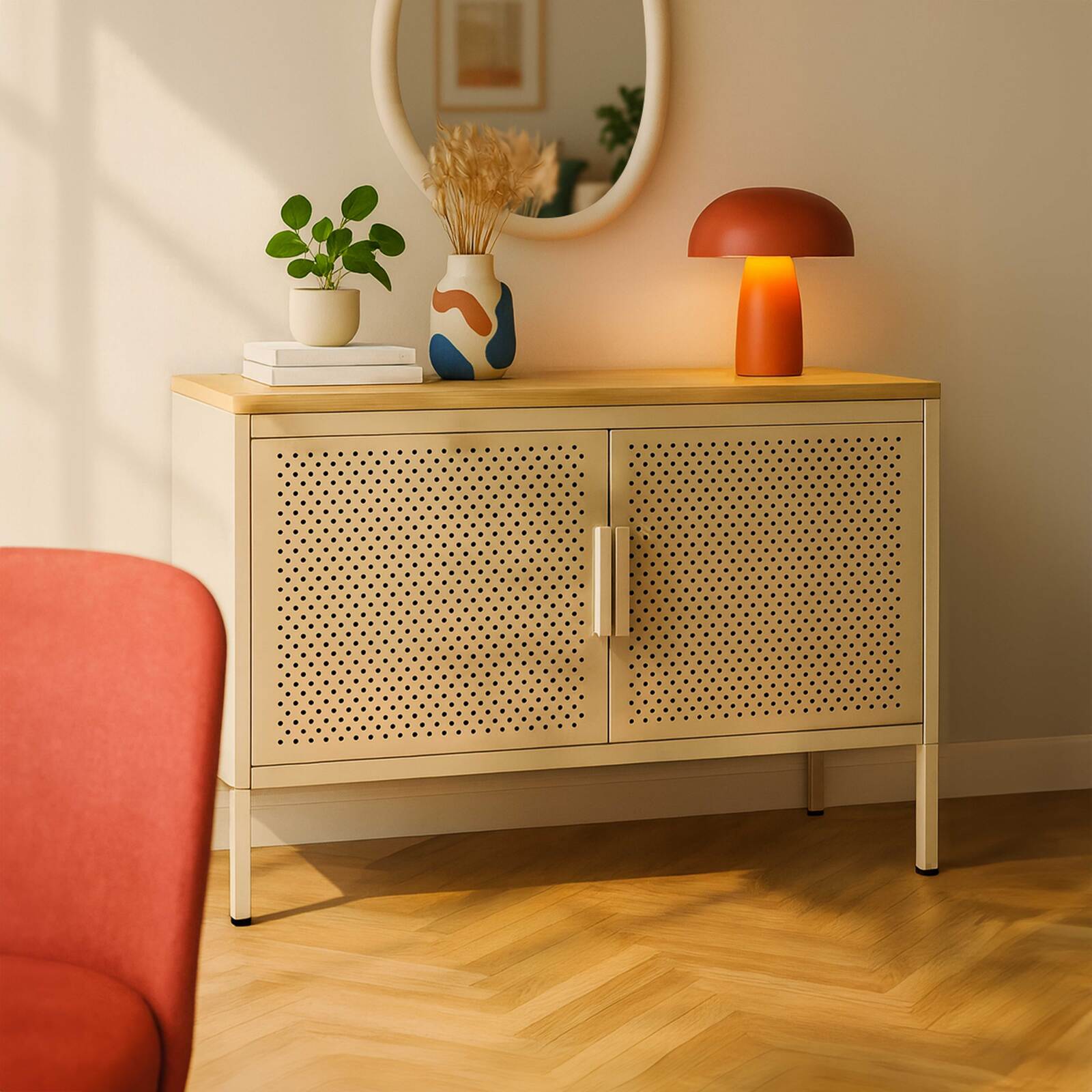 Aparador de metal 2 puertas 100 cm