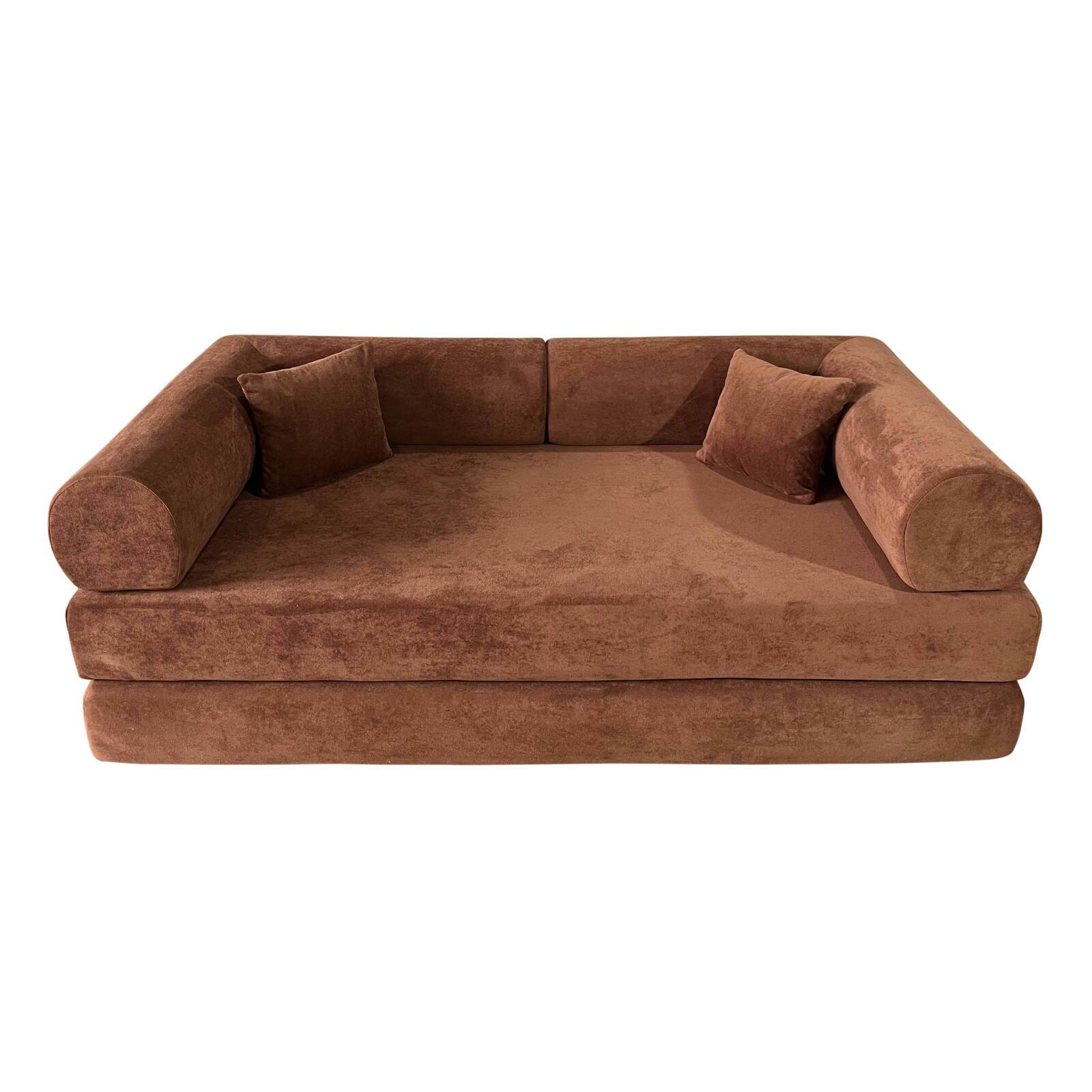 Sofá Cama 2 plazas en tela de con cojines