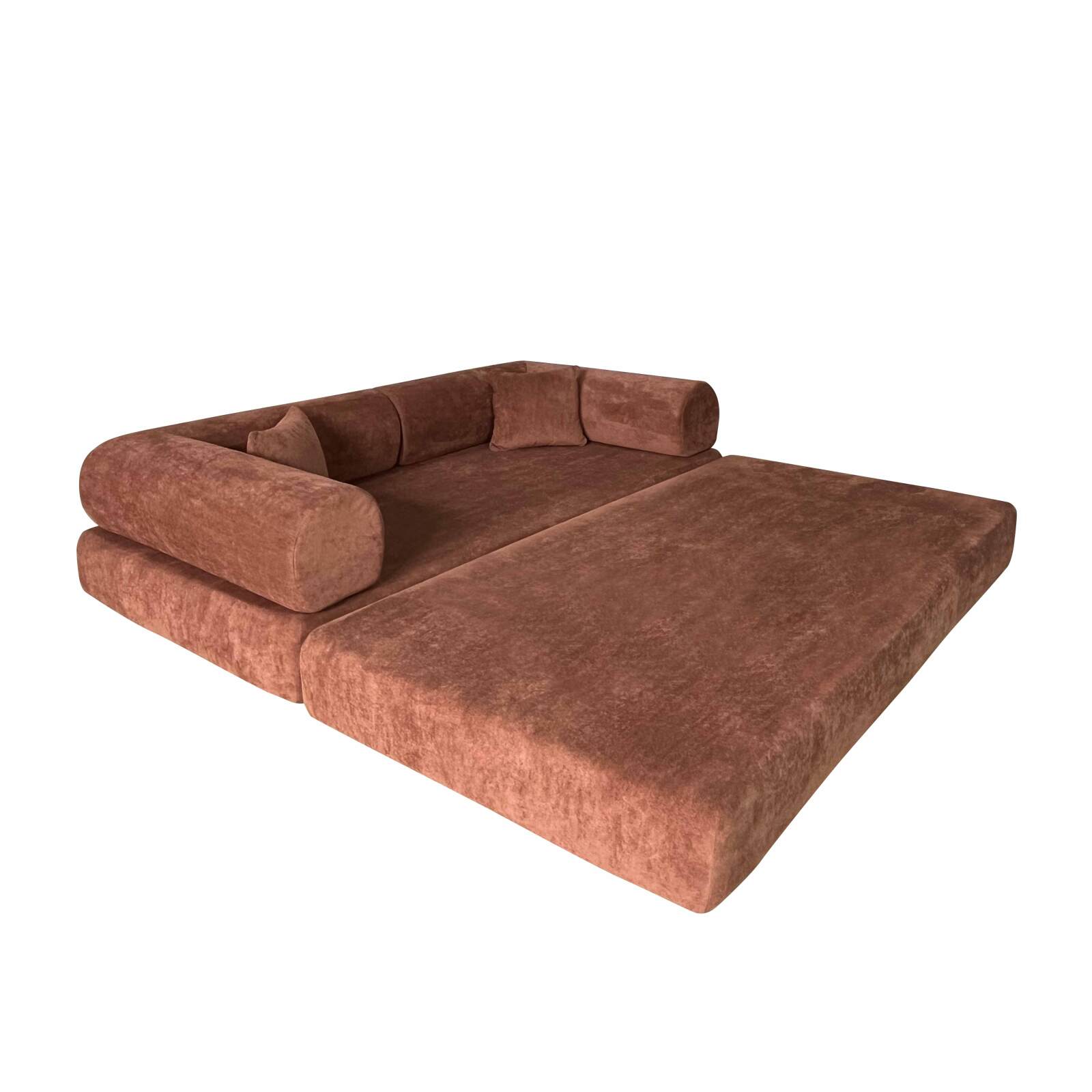 Sofá Cama 2 plazas en tela de con cojines