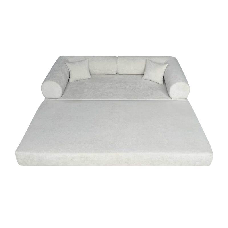 Sofá Cama 2 plazas en tela de con cojines (6/8)