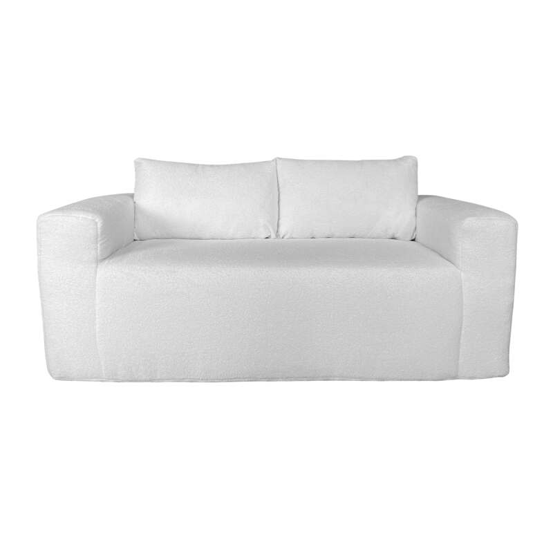 Sofá 2 plazas en tejido de rizo con cojínes