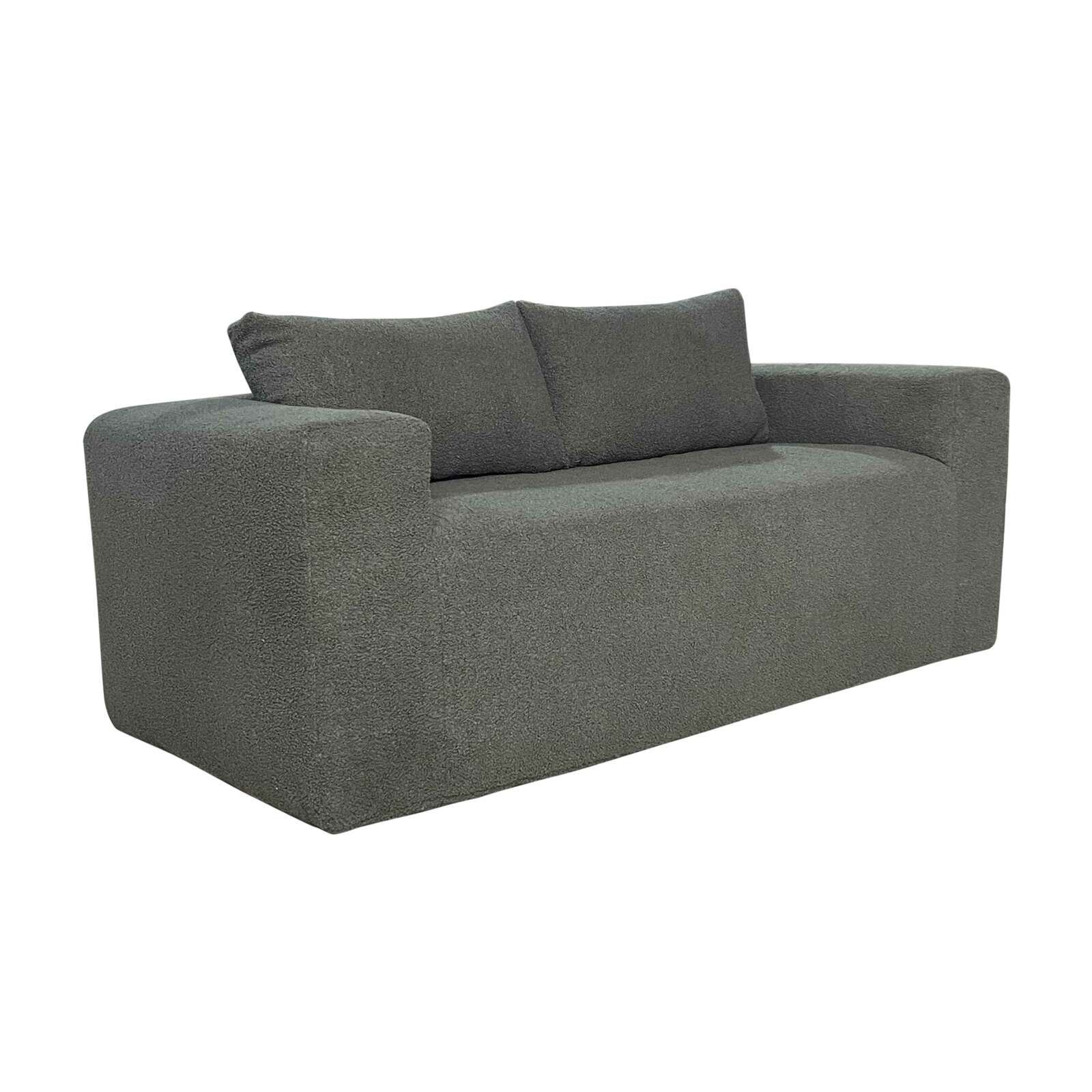 Sofá 2 plazas en tejido de rizo con cojínes