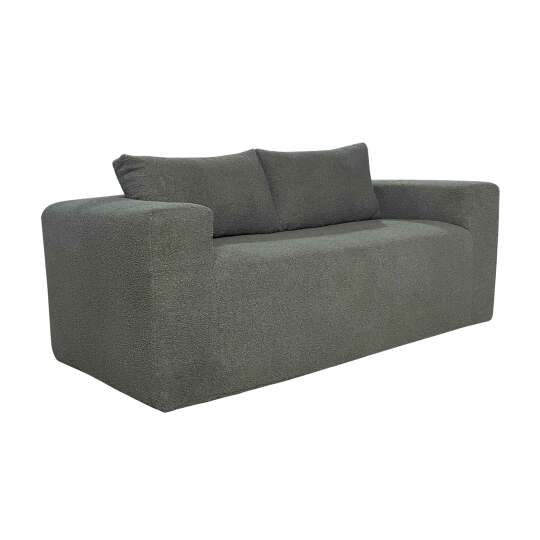 Sofá 2 plazas en tejido de rizo con cojínes