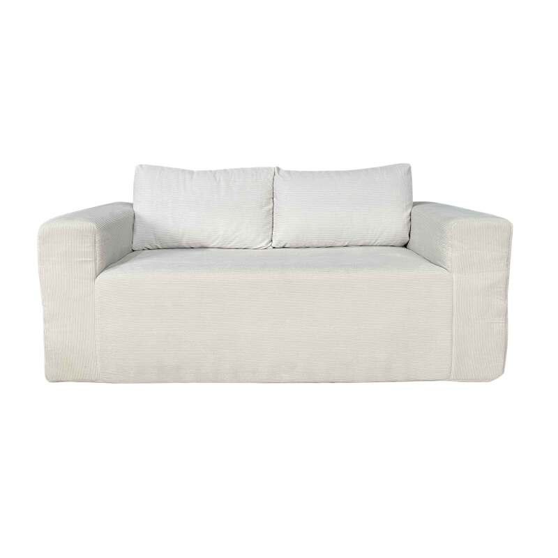 Sofá 2 plazas en tejido acanalado con cojínes (2/5)