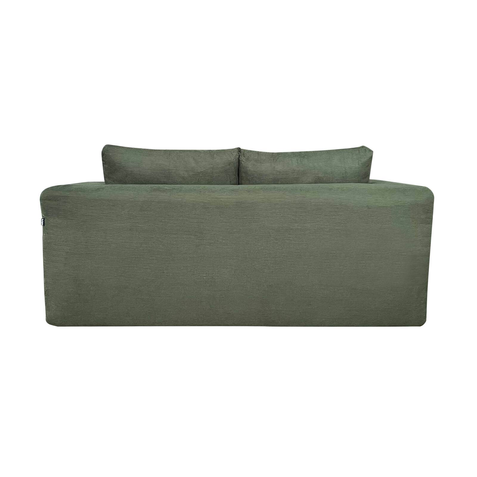 Sofá 2 plazas en tejido acanalado con cojínes